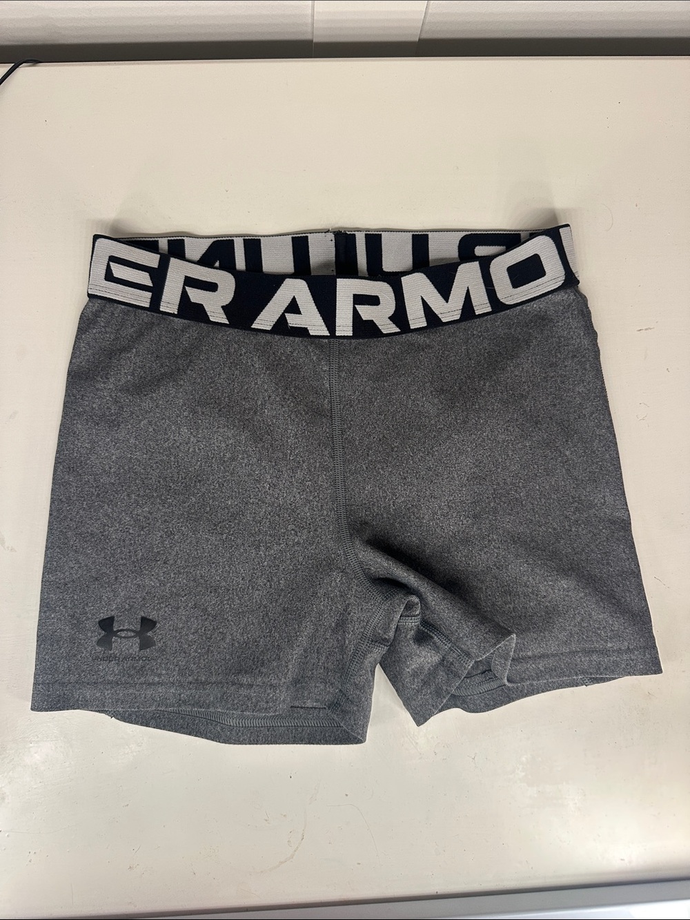 Under Armour Gray Women’s Compression Bike Shorts with Branded Waistband